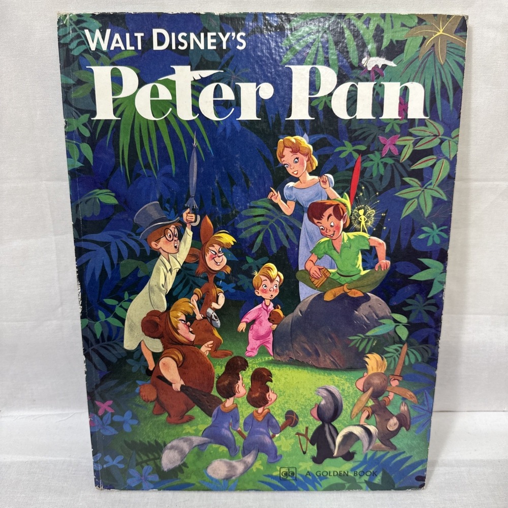 Disney's Peter Pan Big Golden‎ Book Vintage Children's Book 1982 Printing